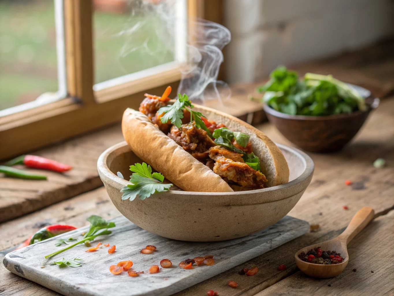Caramelized Lemongrass Chicken Banh Mi