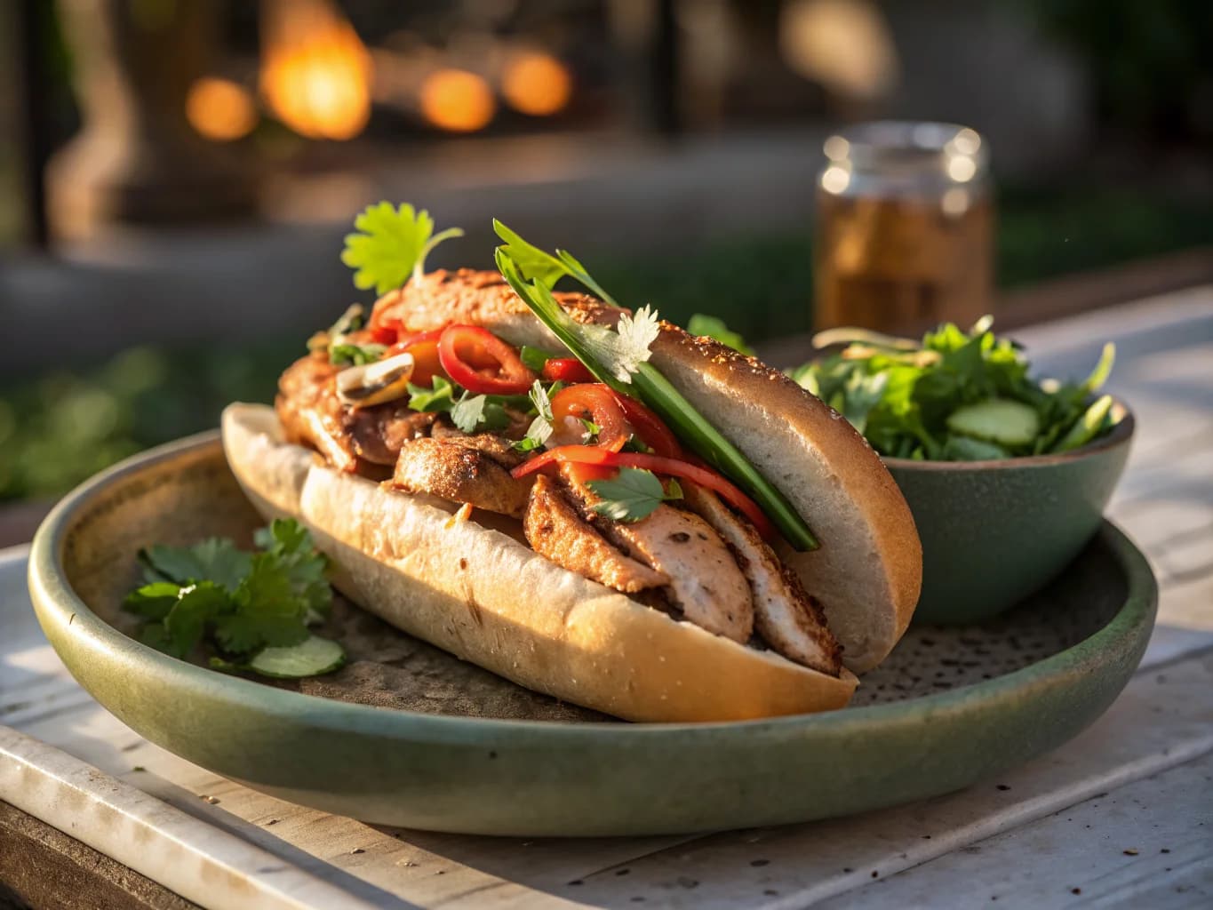 Vietnamese Banh Mi with Grilled Chicken