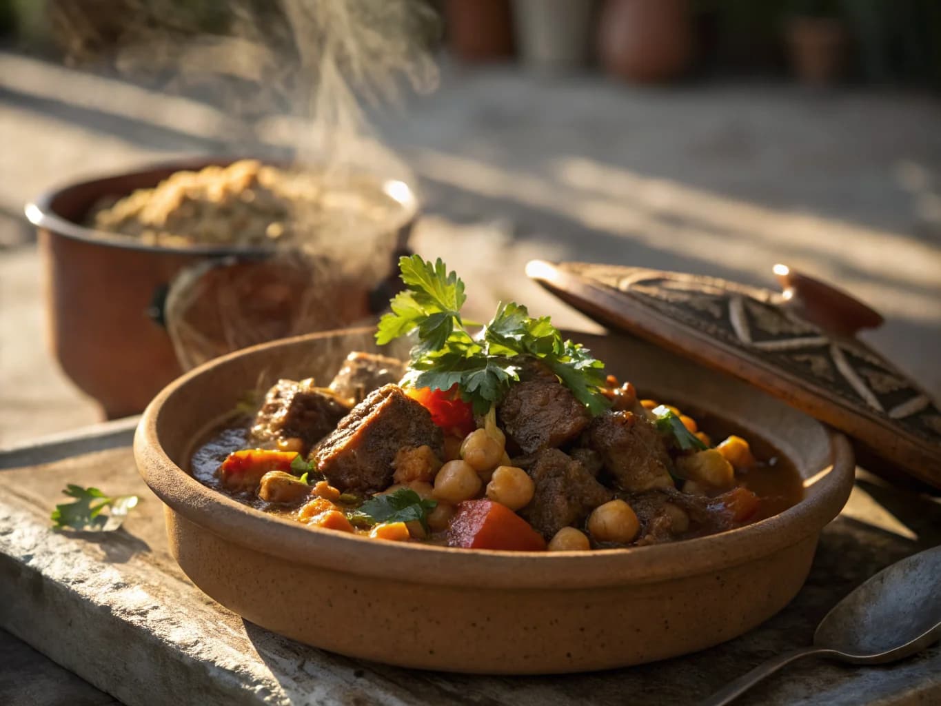 Brania (Tunisian Rice with Beef and Chickpeas)