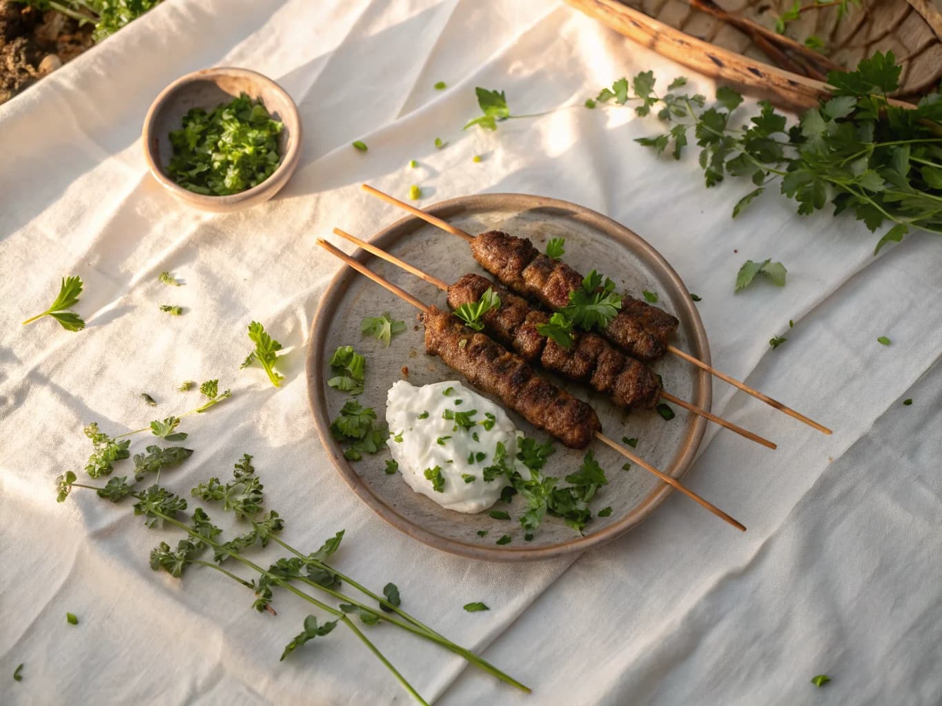 Turkish Lamb Skewers with Herbs and Yogurt (Şiş Kebap)