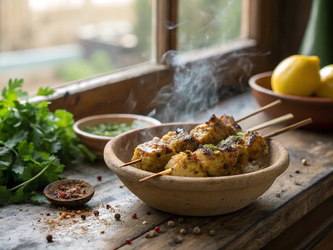 Lemon and Zaatar Chicken Skewers