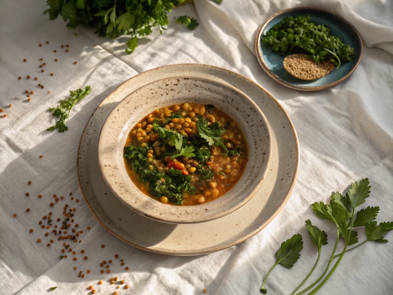 Algerian Chorba with Lentils and Spinach