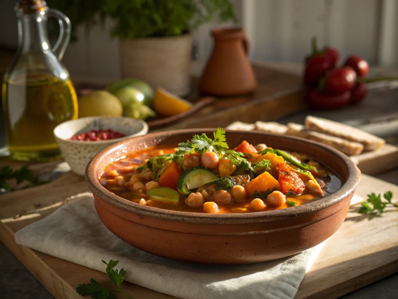 Algerian Free Chorba with Chickpeas and Vegetables