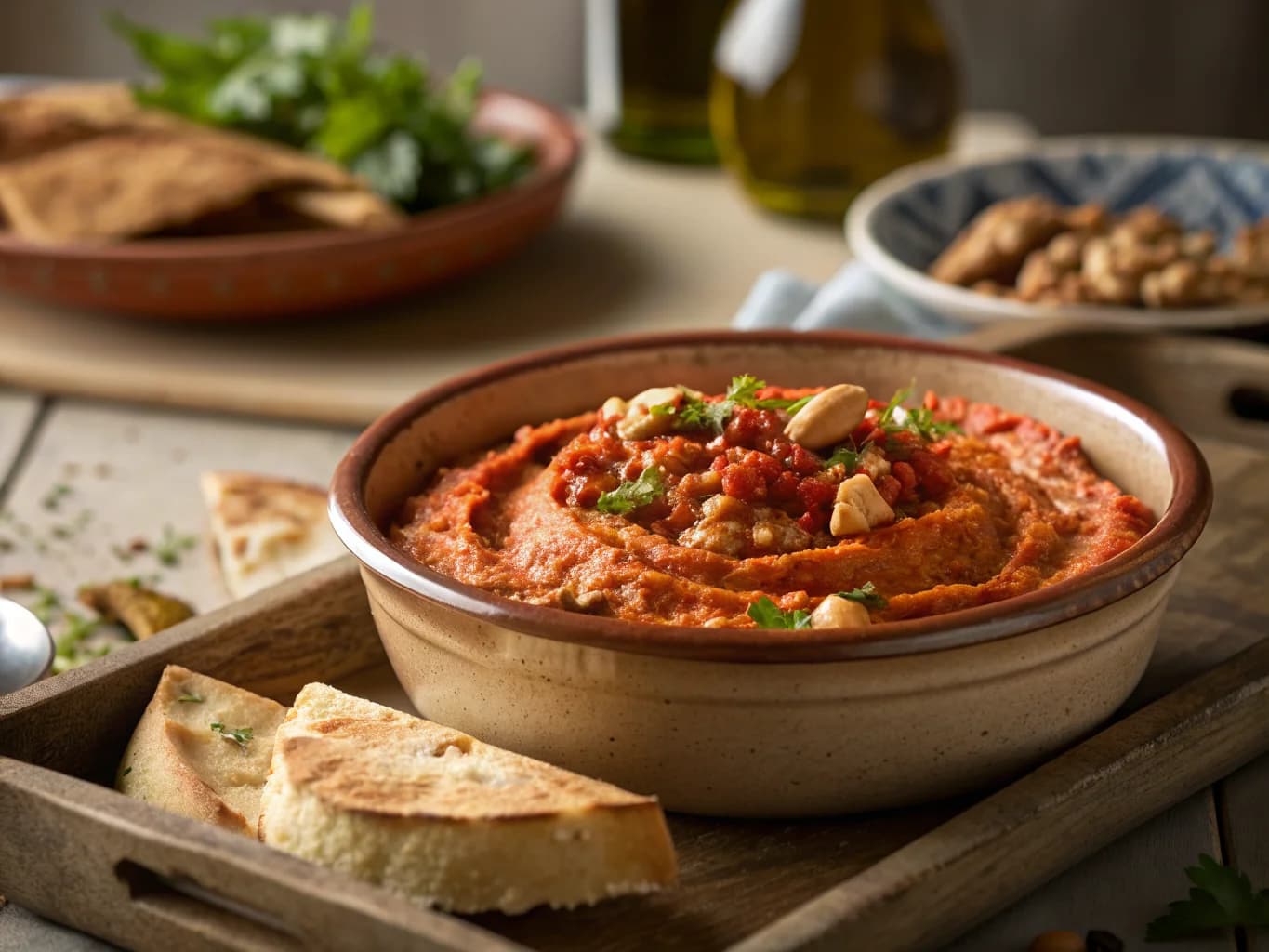 Algerian Roasted Red Pepper and Walnut Dip (Hmiss)