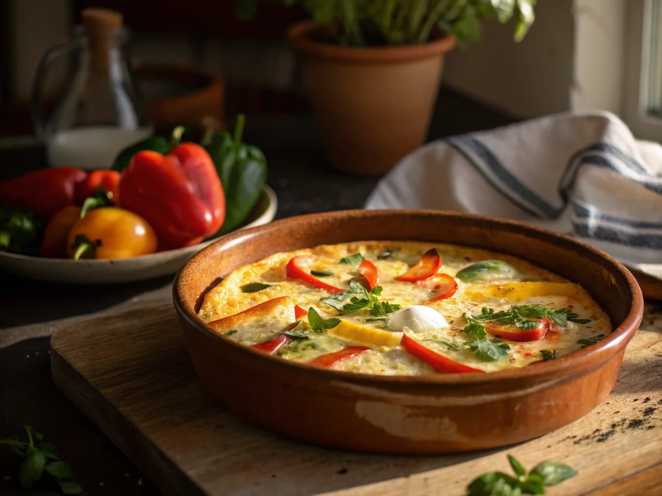 Pepper and Mozzarella Frittata