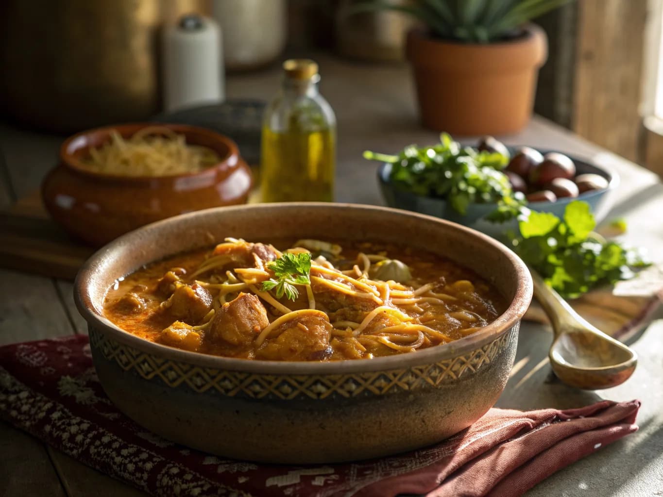 Moroccan Harira with Chicken and Vermicelli