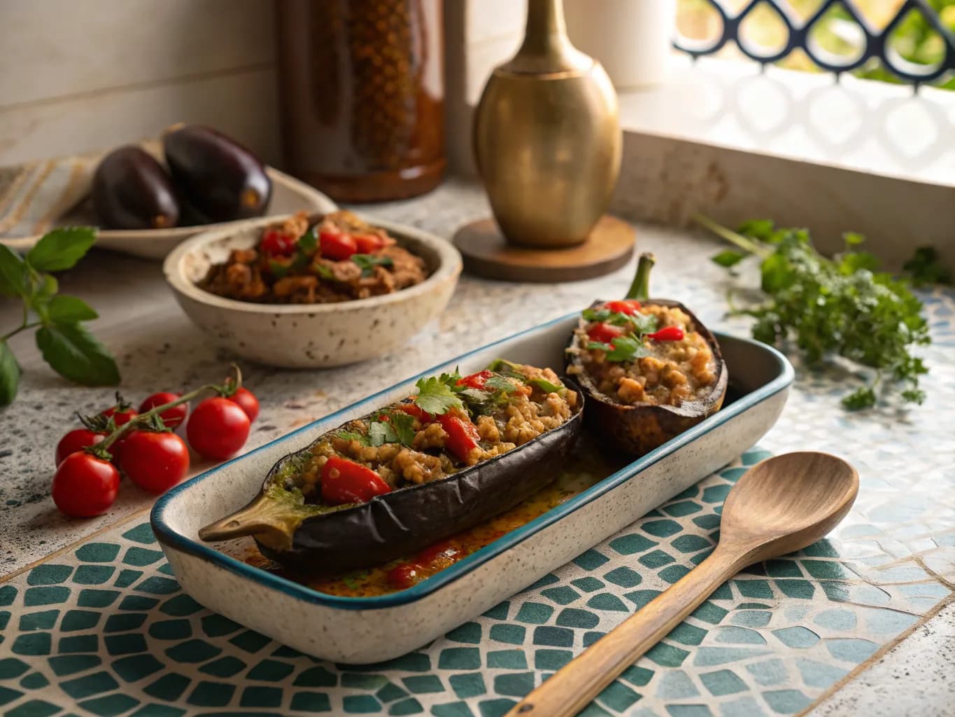 İmam Bayıldı (Stuffed Eggplants with Tomato)