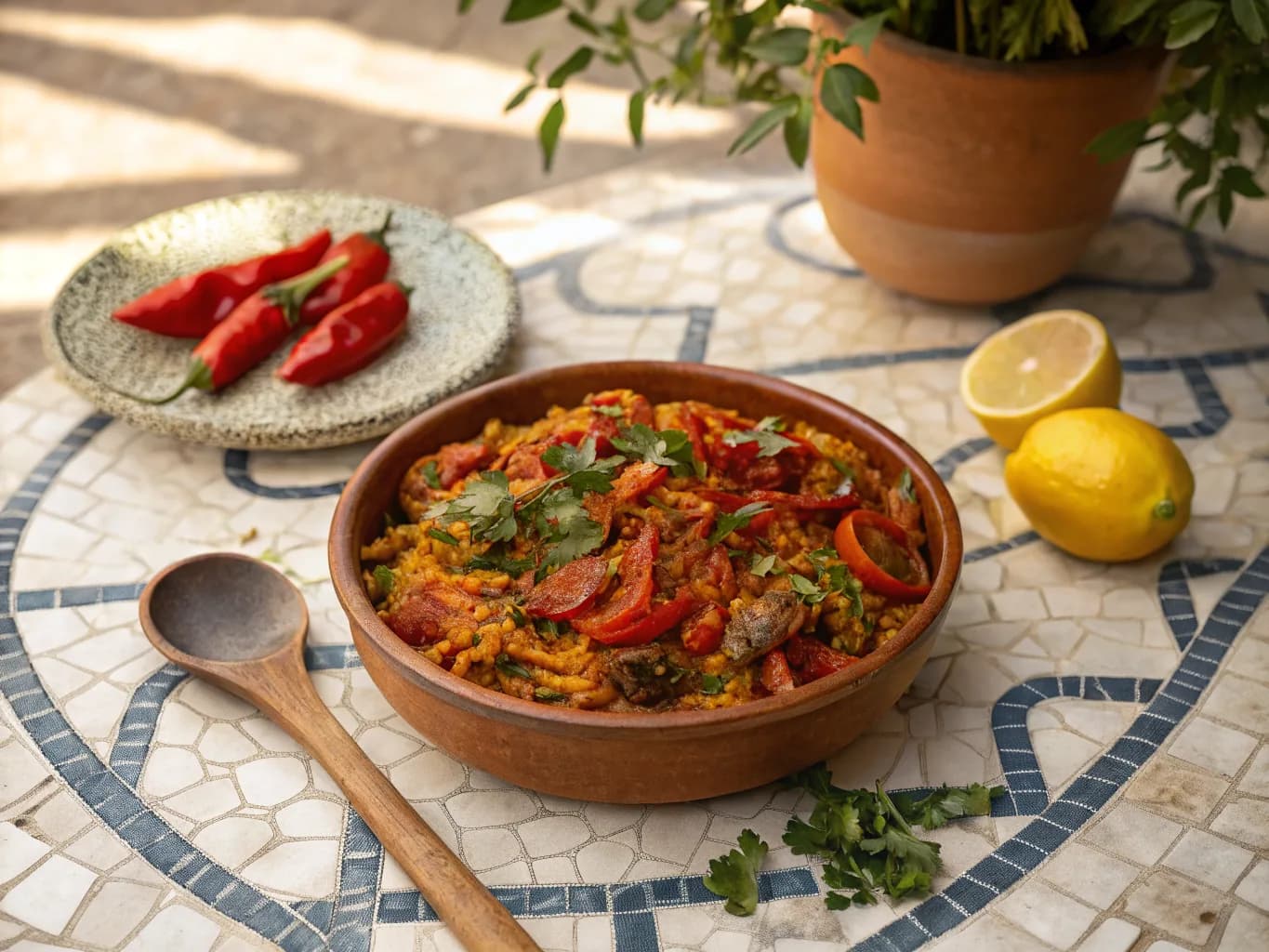 Tunisian Mechmoum with Sun-Dried Tomatoes and Peppers
