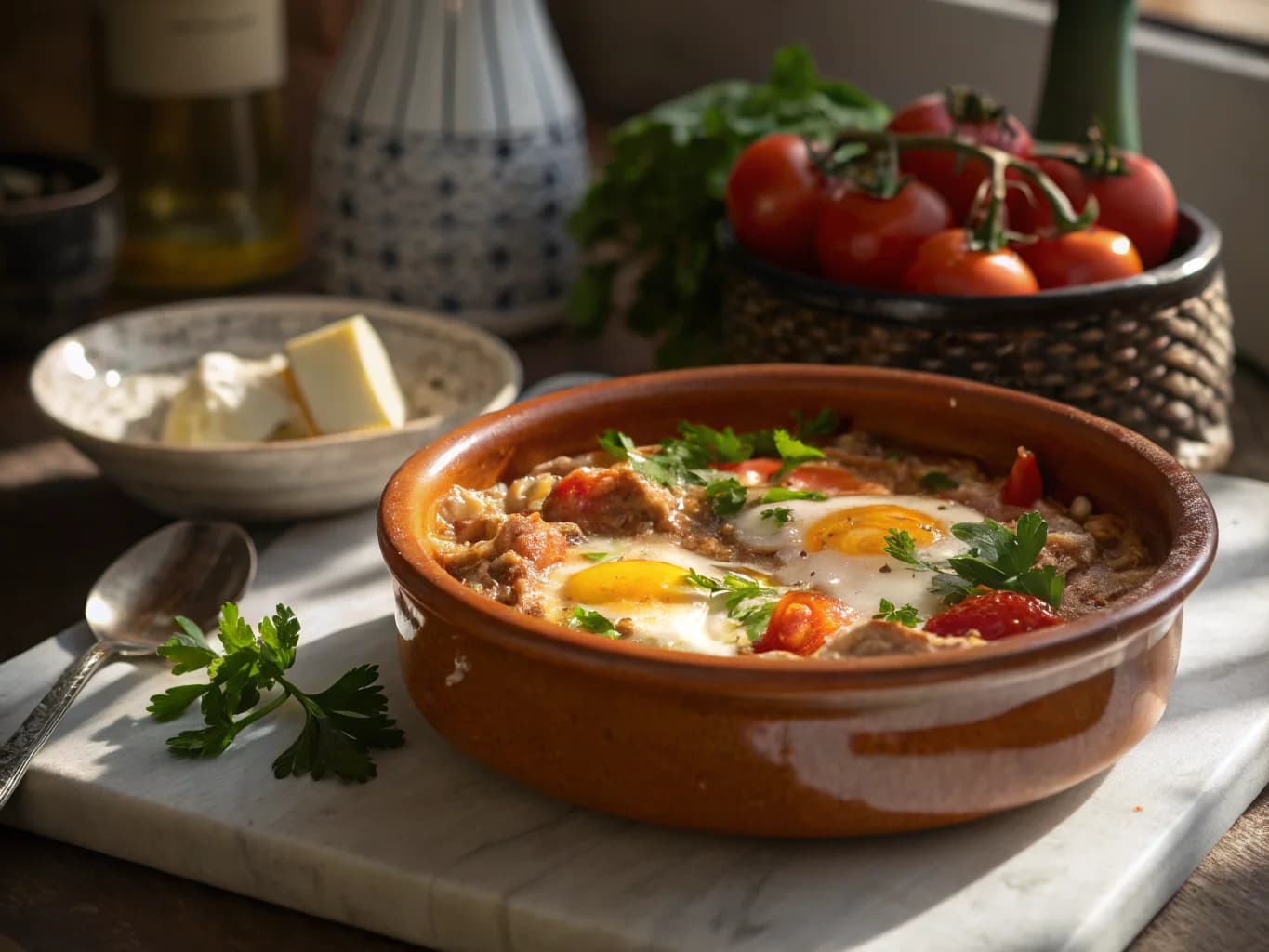 Mechouia with Eggs and Tuna