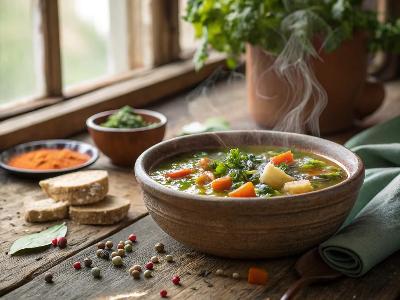 Winter Minestrone with Root Vegetables and Pesto