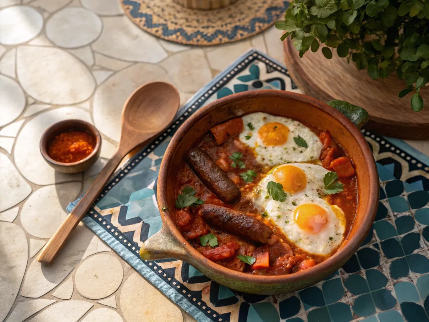 Tunisian Ojja with Merguez Sausages and Eggs