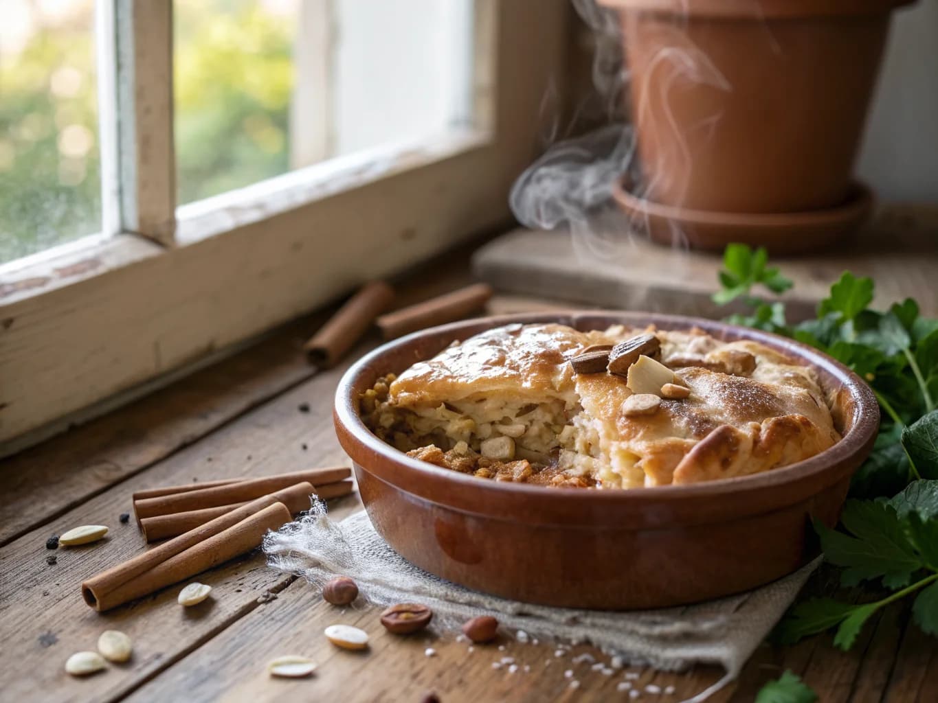 Chicken Pastilla with Almonds and Cinnamon (Moroccan Festive Pie)