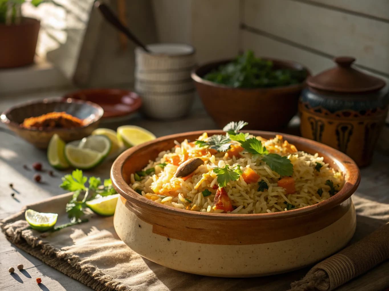 Vegetable and Saffron Biryani Rice (Indian Vegetarian Biryani)