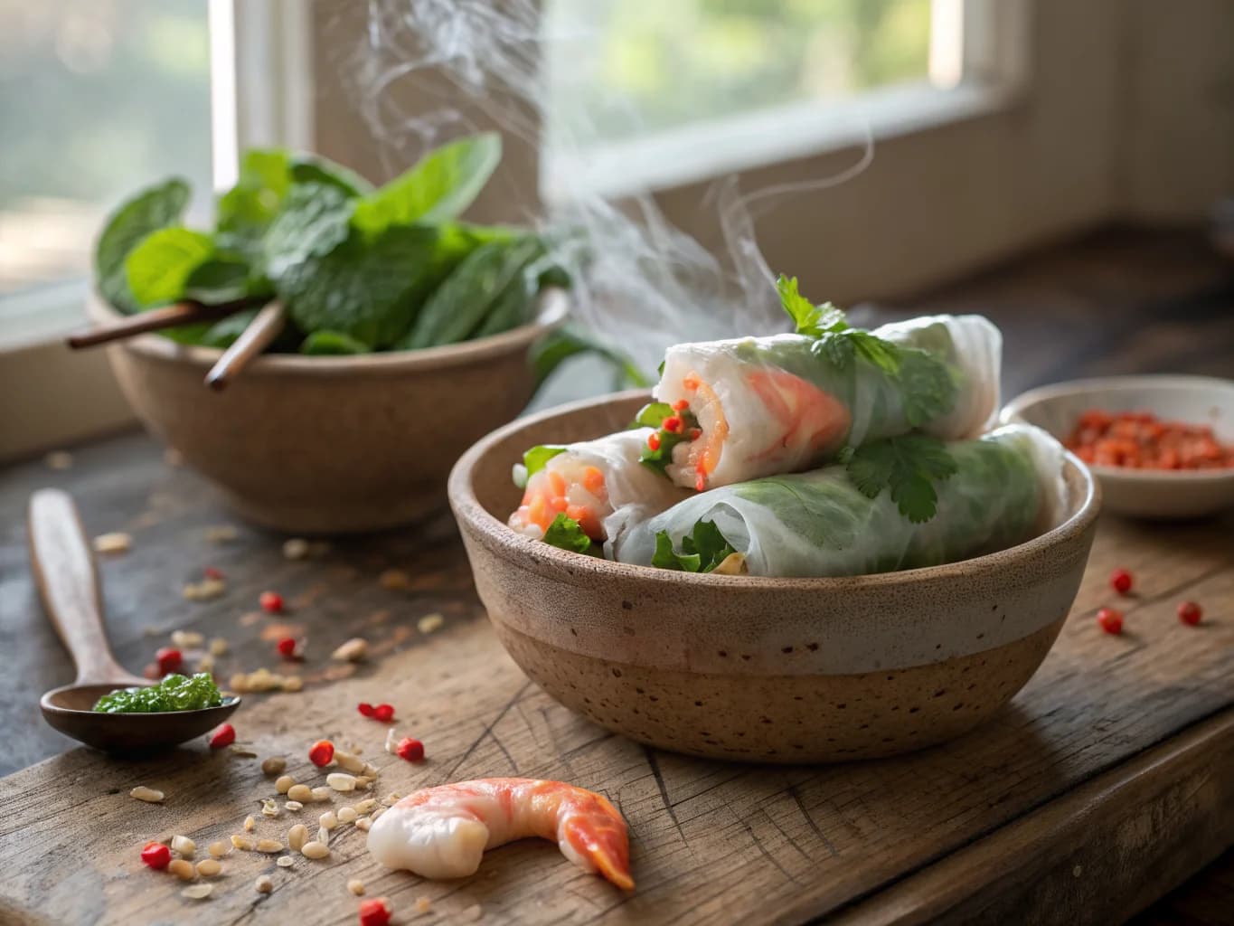 Fresh Shrimp and Mint Spring Rolls