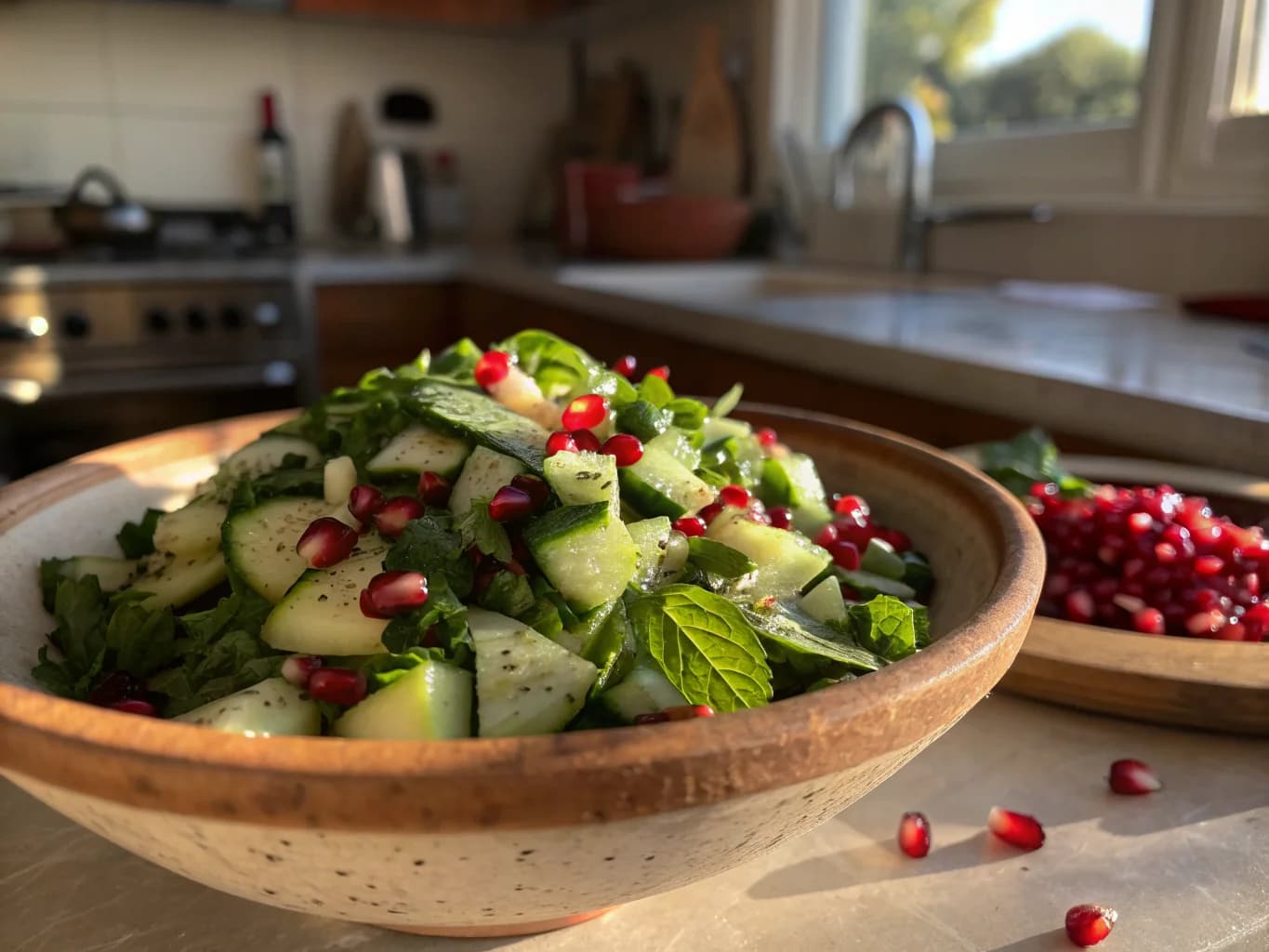Cucumber, Mint and Pomegranate Salad