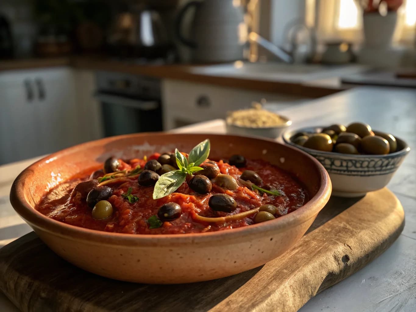 Marinara Sauce with Olives and Capers (Italian Puttanesca Sauce)
