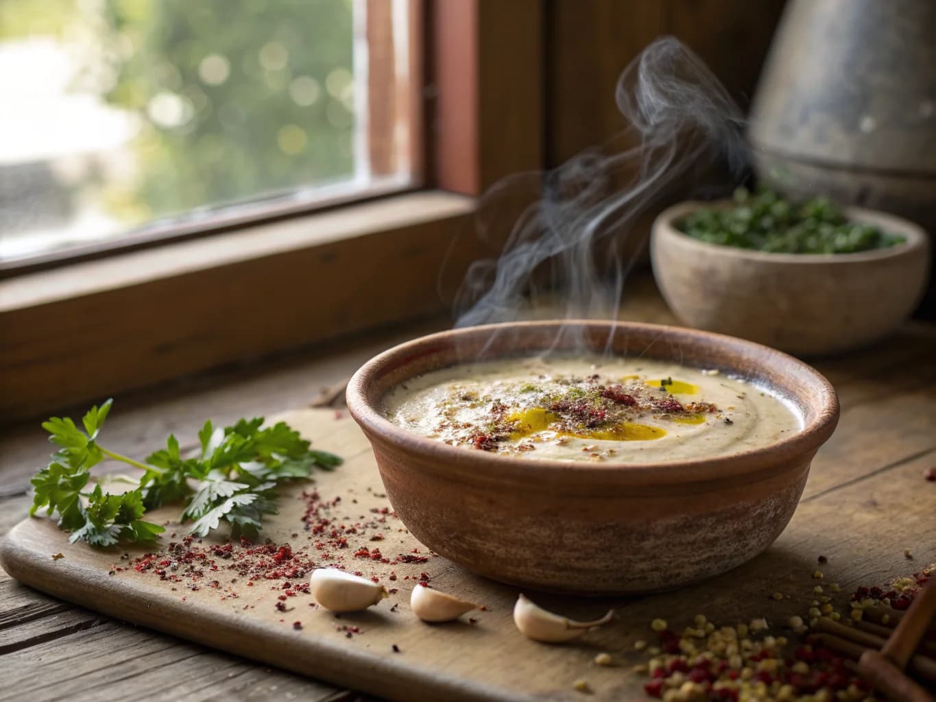 Lemon Tahini Sauce with Garlic and Sumac