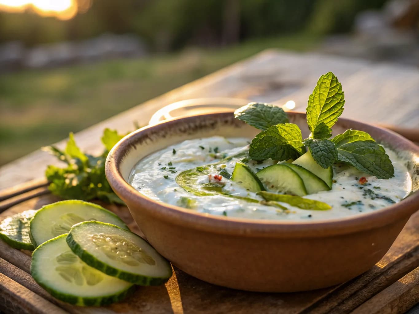 Yogurt Mint and Cucumber Sauce (Turkish Cacık)