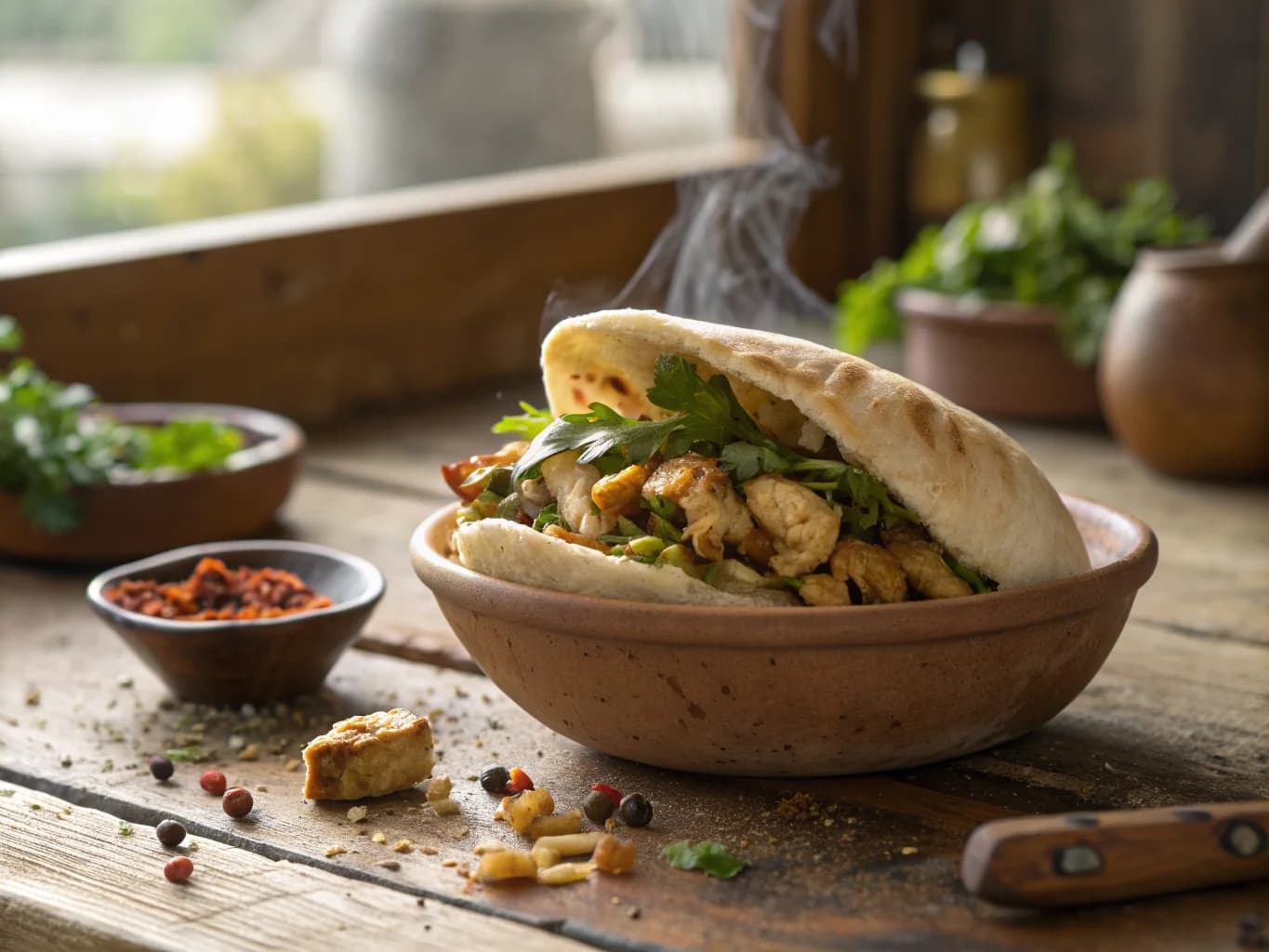 Garlic and Lemon Chicken Shawarma (Oriental Street Sandwich)