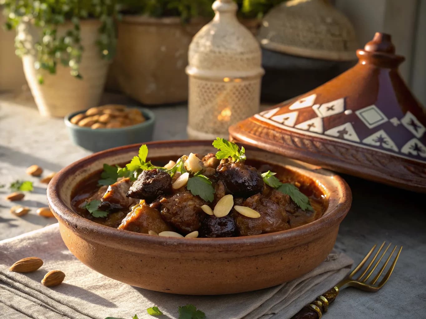 Lamb Tajine with Prunes and Almonds