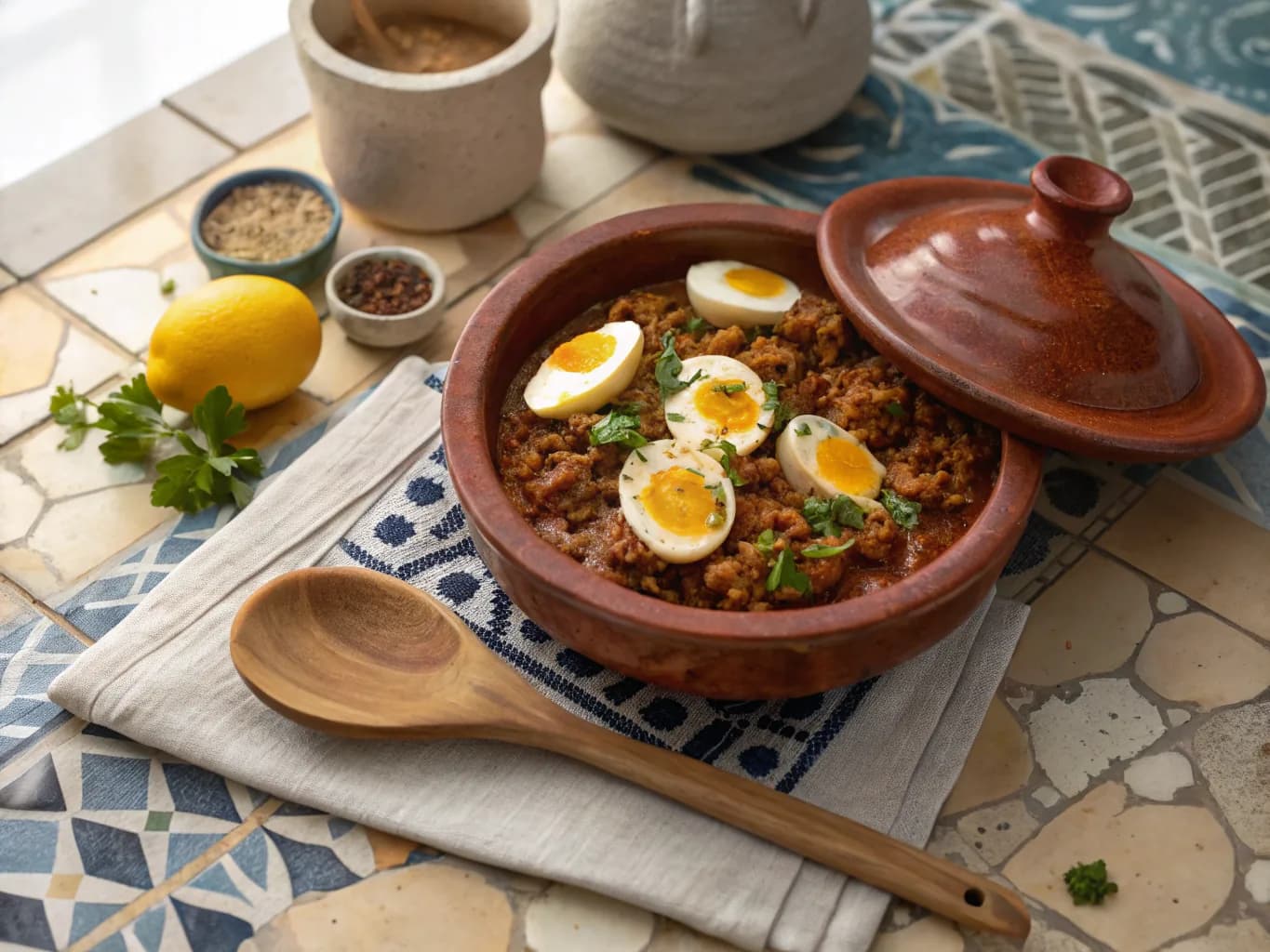 Tunisian Tajine with Eggs and Minced Meat