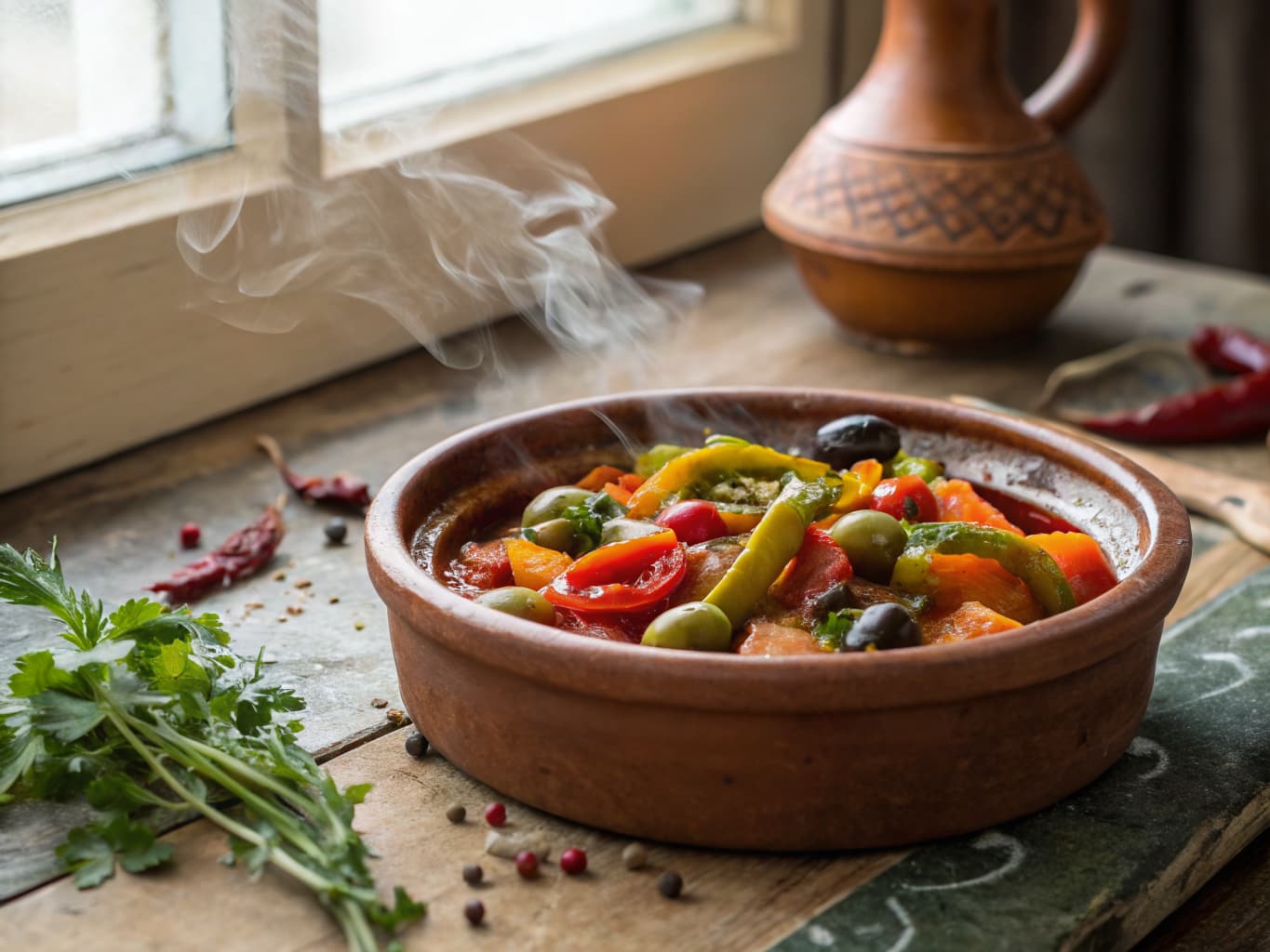 Algerian Hmiss with Peppers and Olives