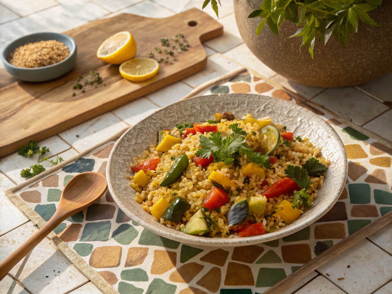 Algerian Summer Vegetable Pilaf (Douara Bil Khodra)