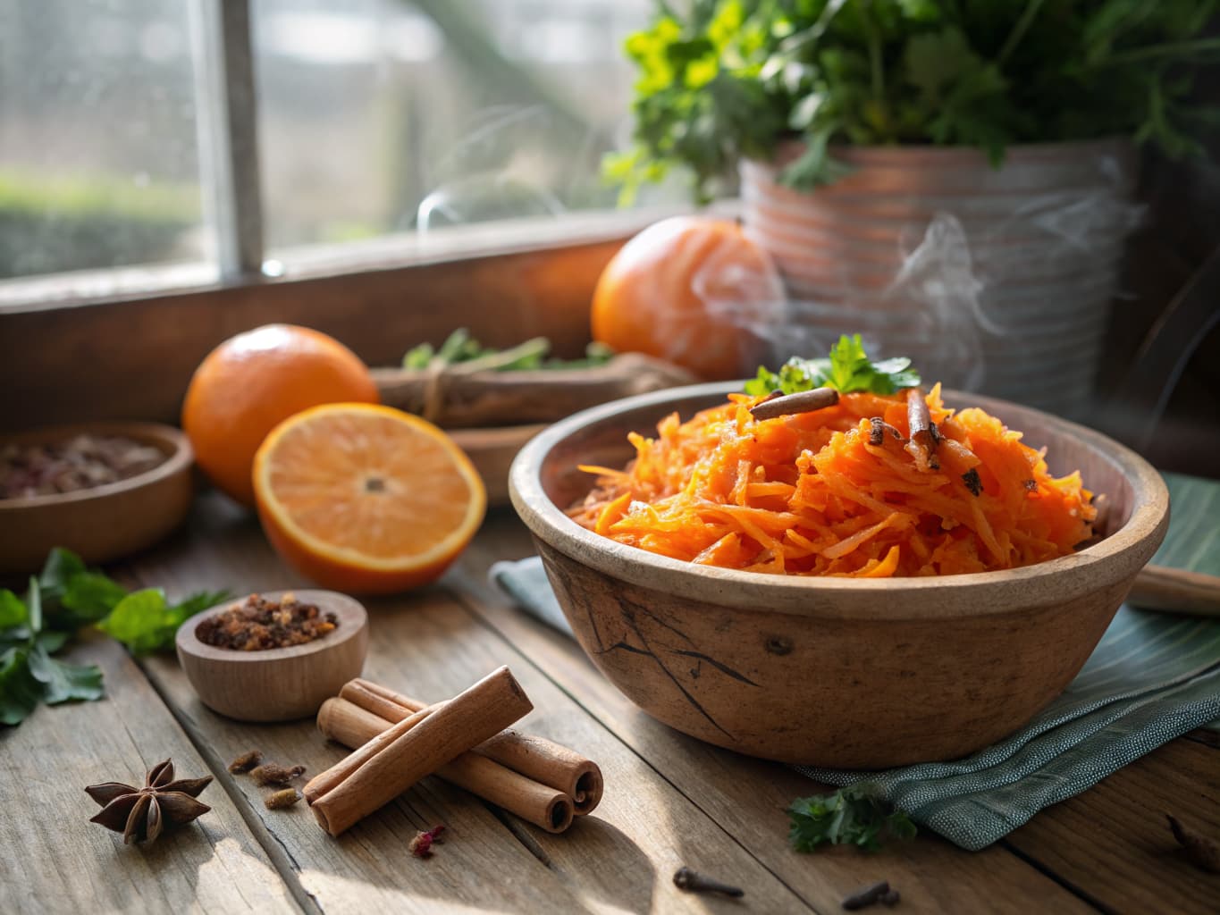 Moroccan Grated Carrot, Orange and Cinnamon Salad