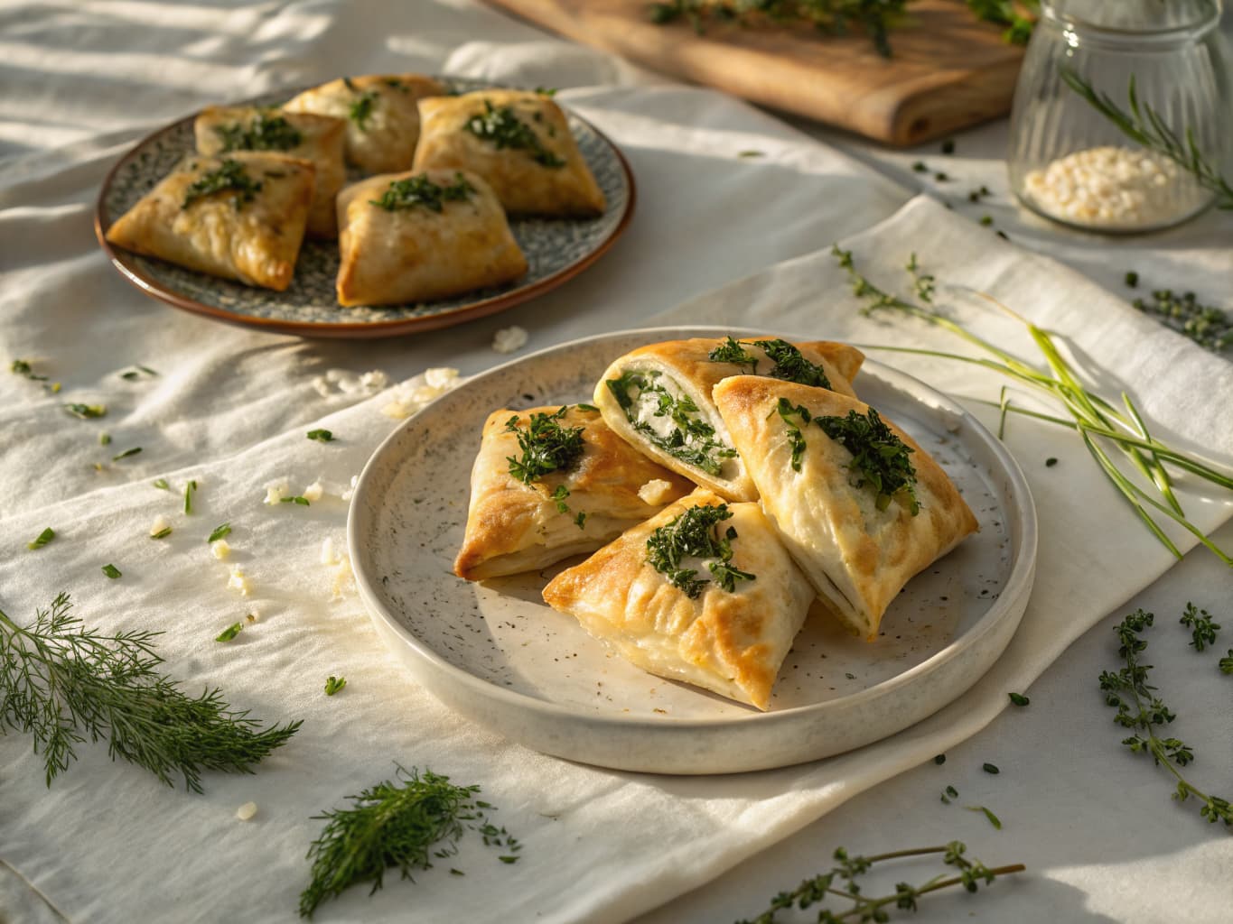 Briouates with Cheese and Spinach (Moroccan Pastries)