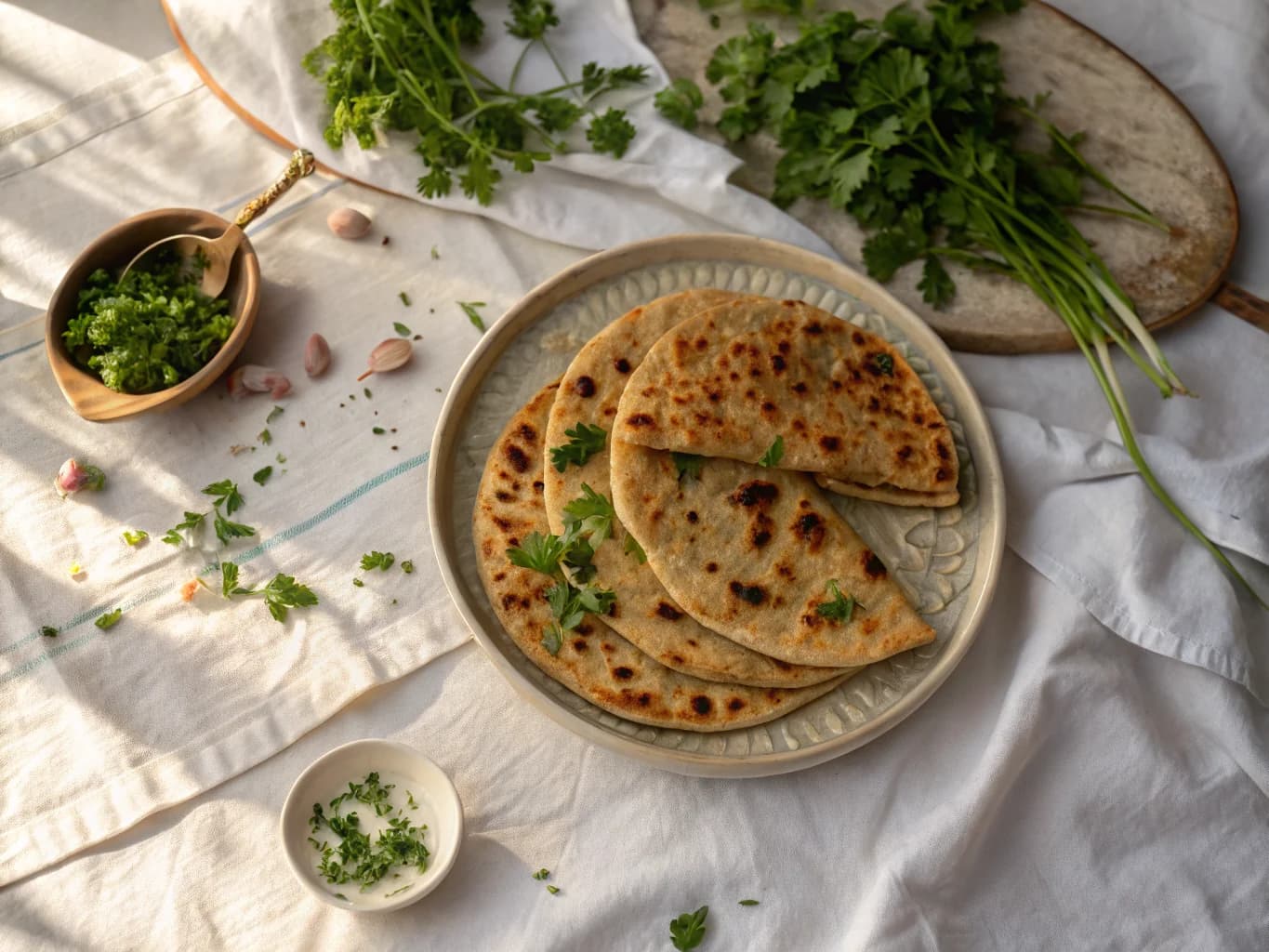 Potato and Spice Parathas (Aloo Paratha)