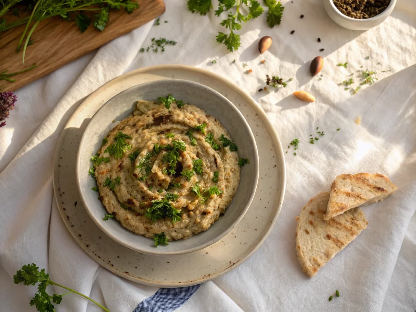 Lebanese Baba Ghanoush (Grilled Eggplant Dip with Tahini)