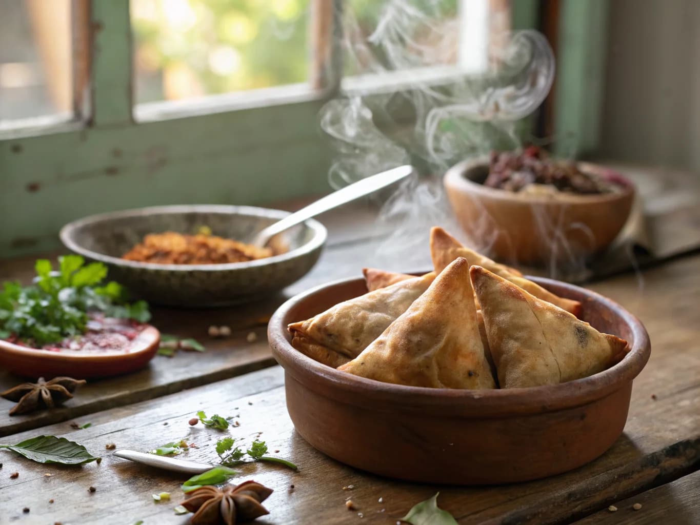 Chicken and Almond Briwats (Moroccan Pastry Triangles)