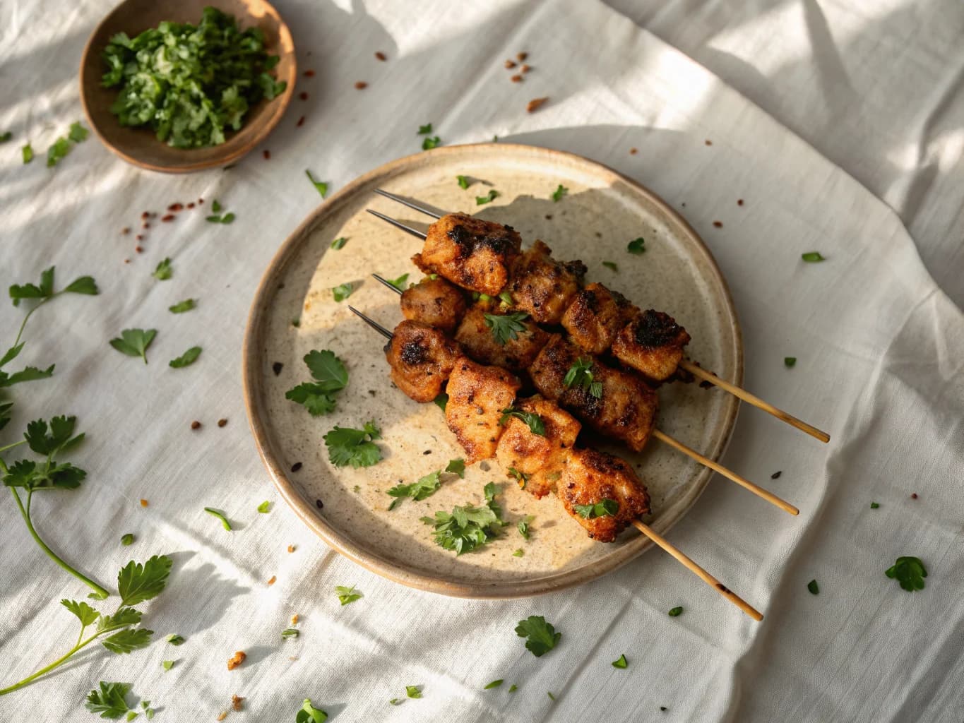 Tunisian Chicken Skewers with Spices and Harissa