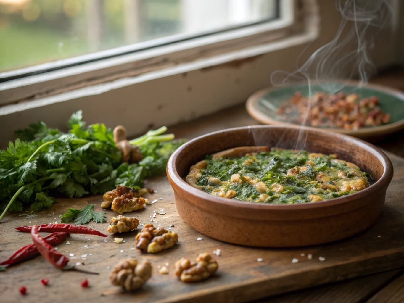 Persian Herb and Walnut Frittata (Kuku Sabzi as Appetizer)