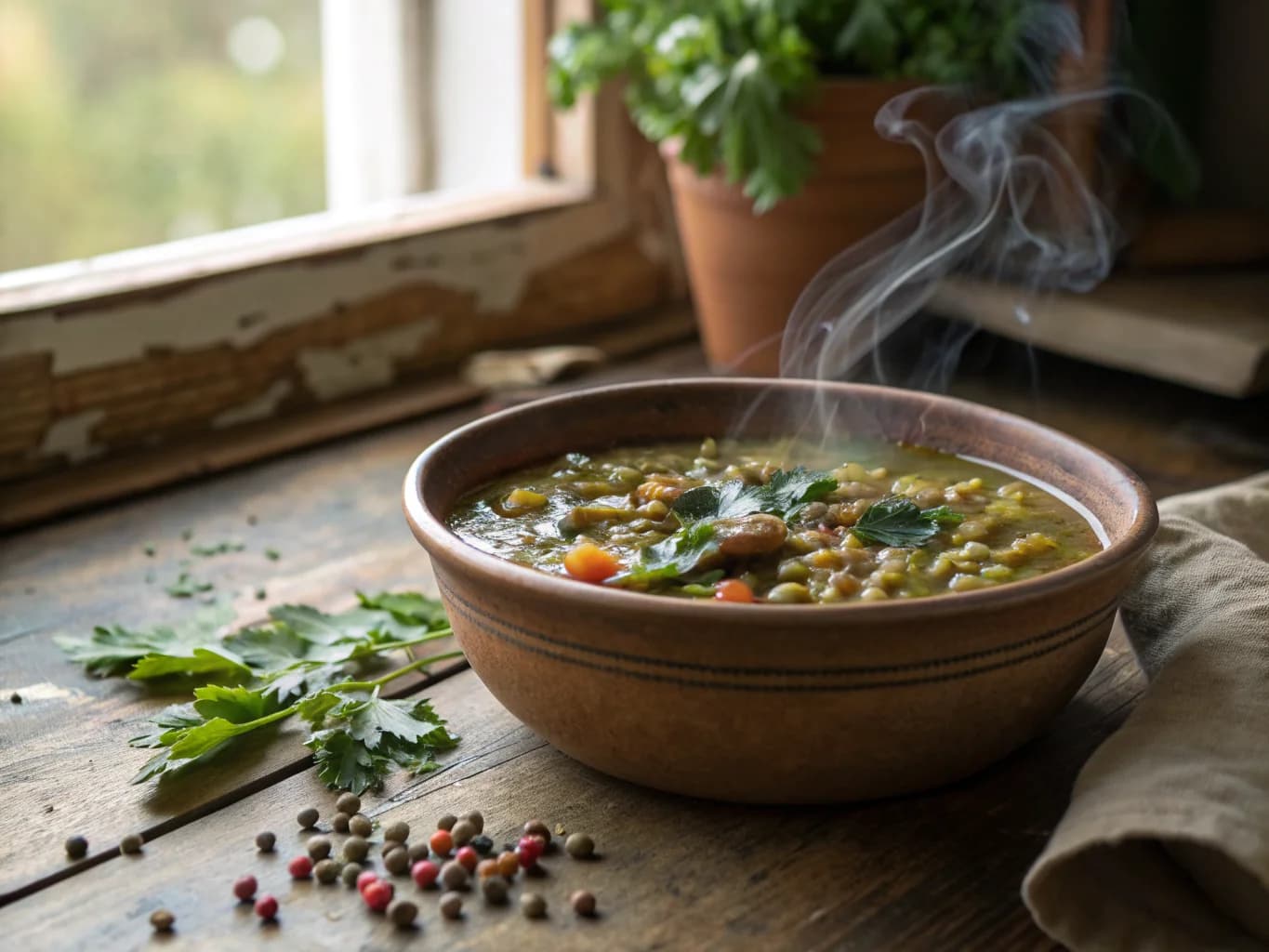 Lebanese Lentil and Chard Soup (Shorbat Adas)