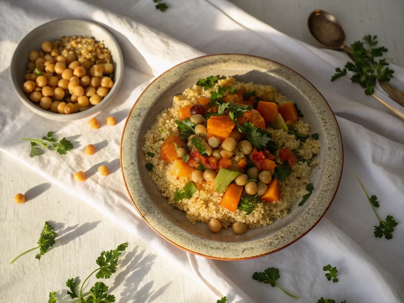 Tunisian Couscous with Winter Vegetables and Chickpeas