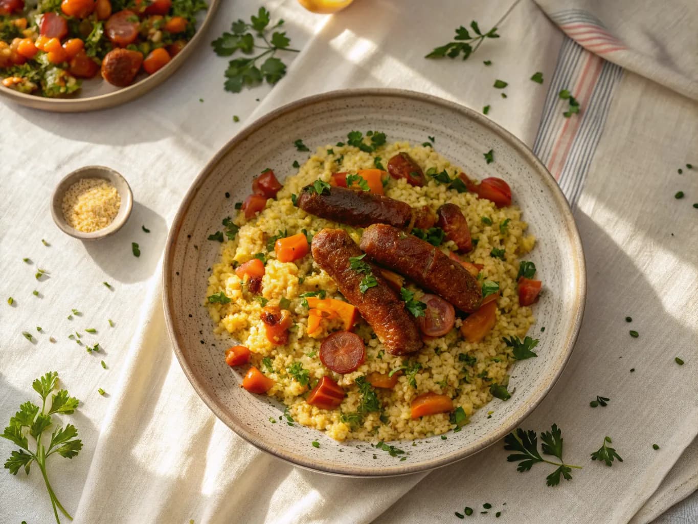 Couscous tunisien aux merguez et légumes