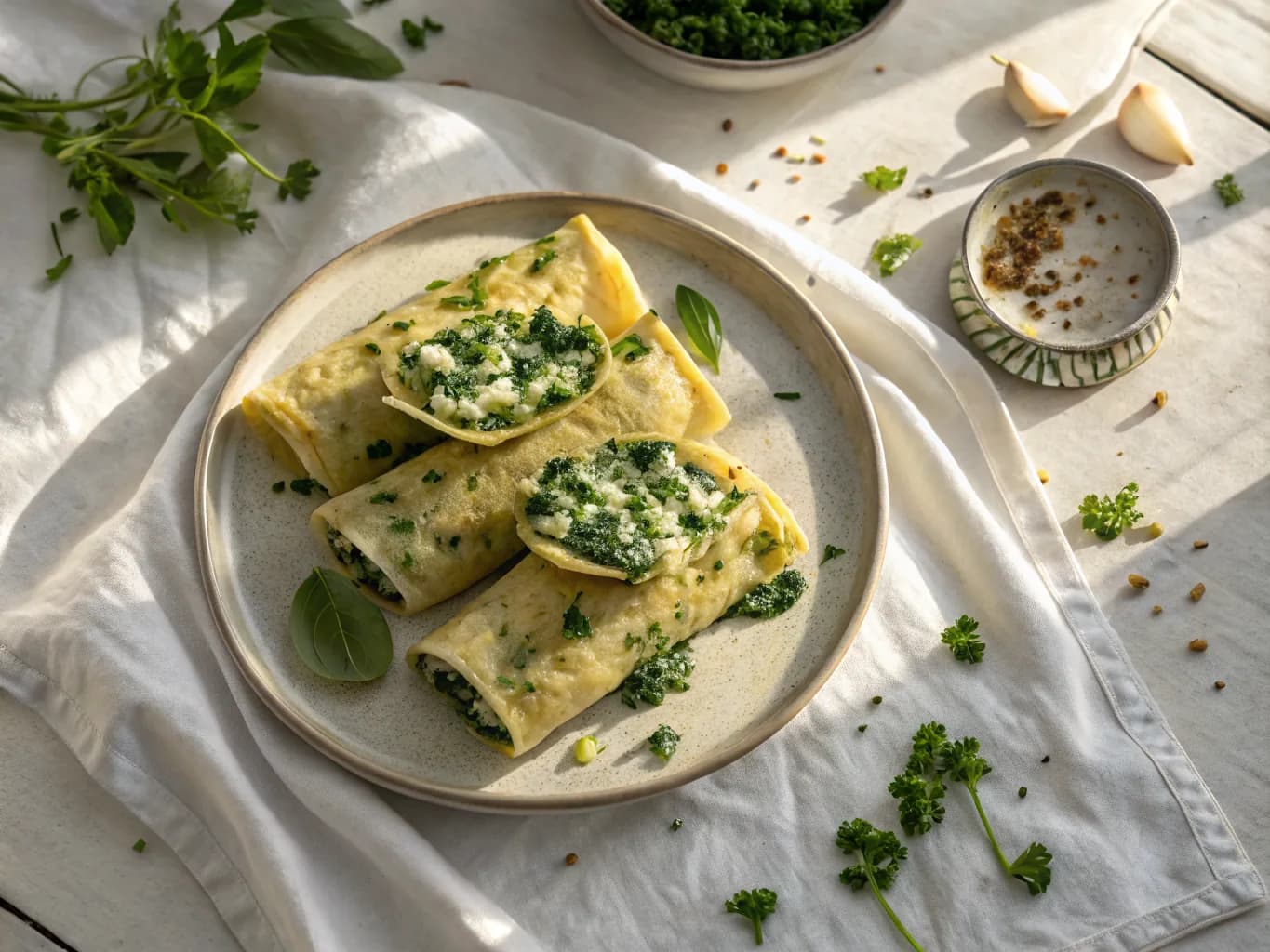 Crespelle with Spinach and Ricotta