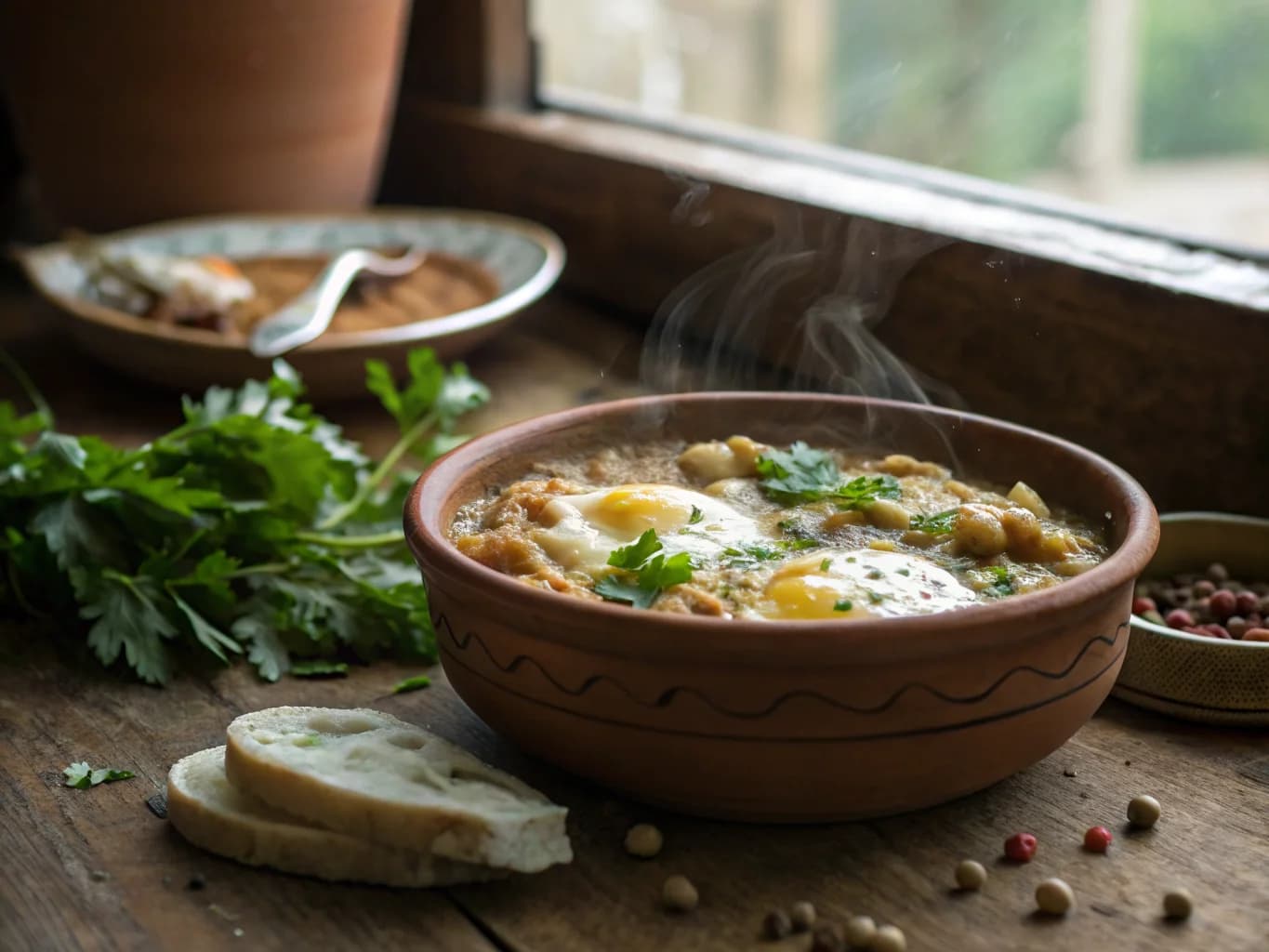 Creamy Egyptian Fava Beans with Eggs (Ful Medames with Eggs)