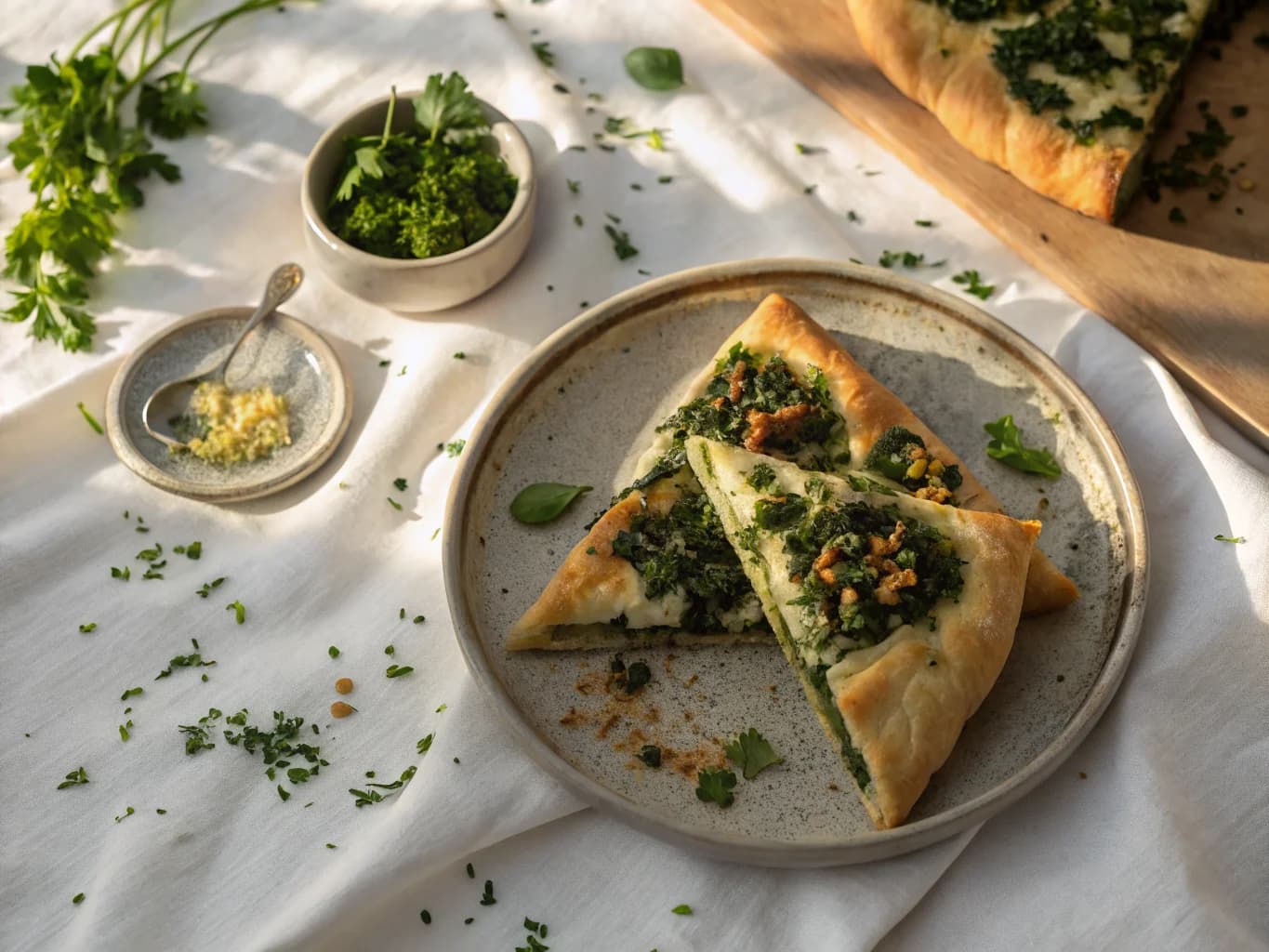 Spinach and Cheese Fatayer (Lebanese Breakfast)