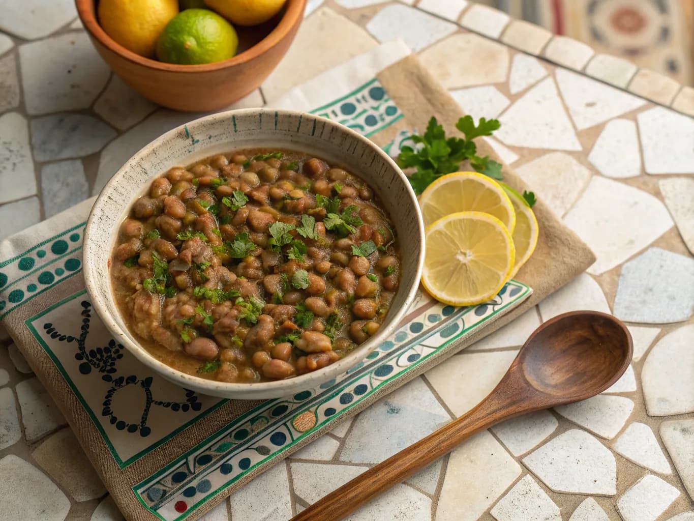 Lebanese Foul Medames with Fava Beans and Lemon