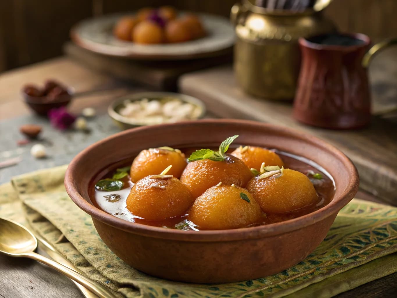 Gulab Jamun (Indian Milk Dumplings in Rose Syrup)