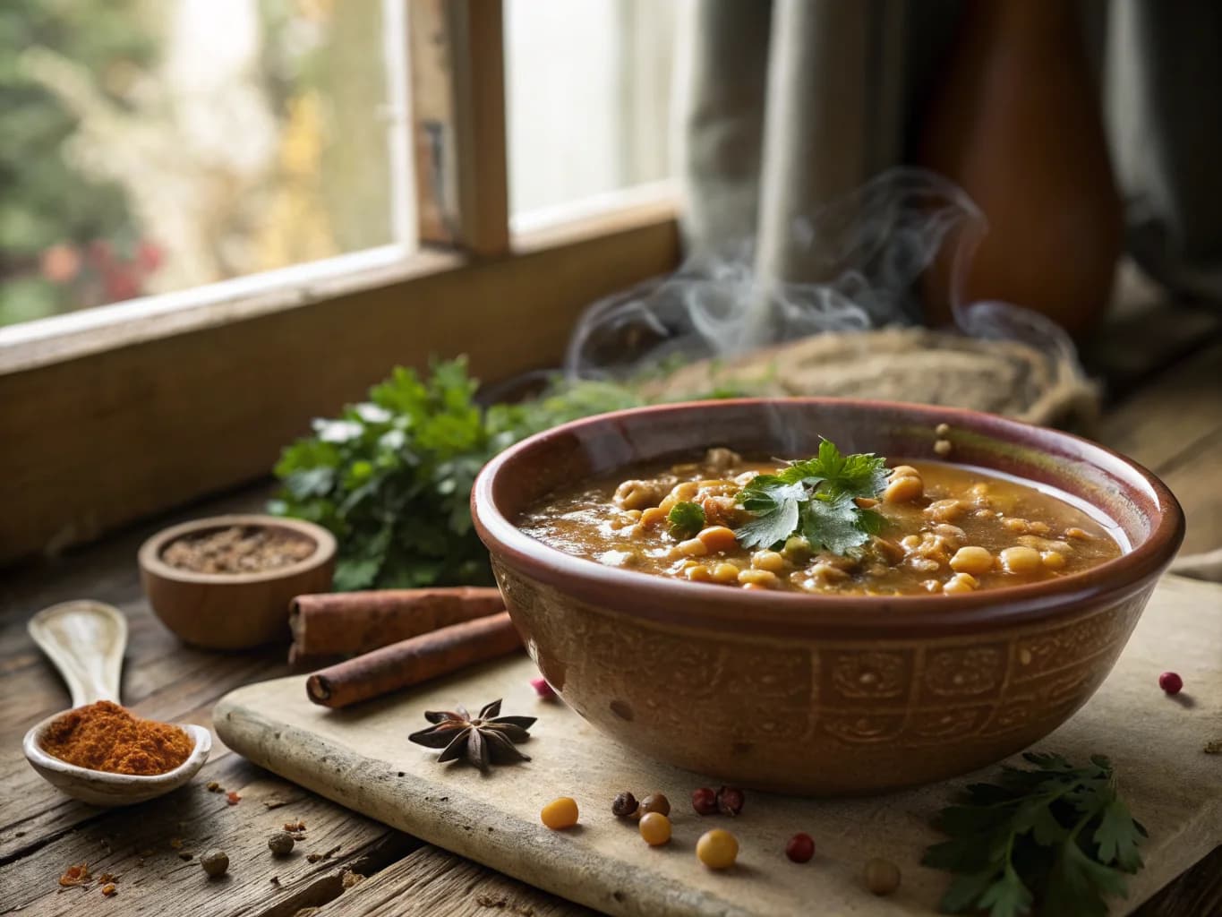 Moroccan Harira with Lentils and Chickpeas (Traditional Ramadan Soup)