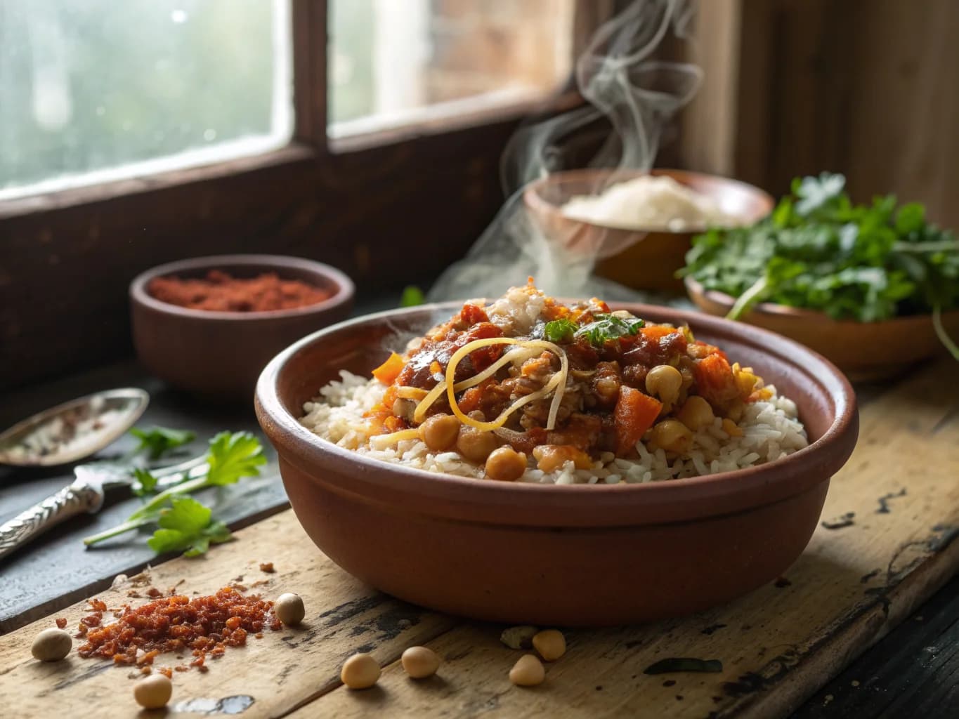 Egyptian Koshari with Rice, Lentils and Vermicelli