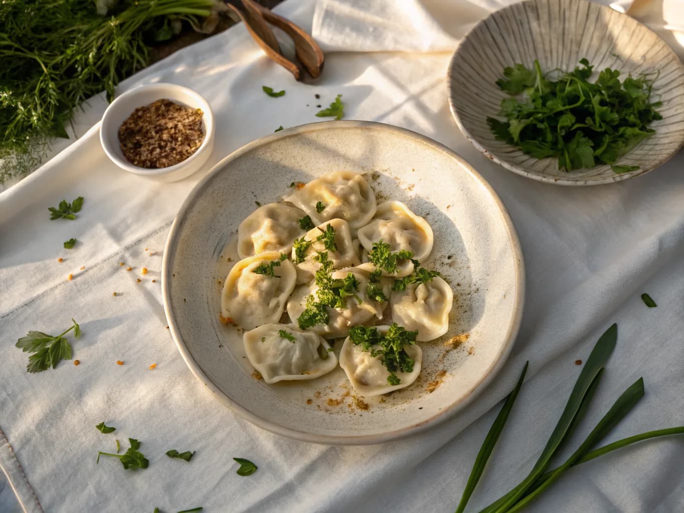 Manti (Turkish Dumplings with Minced Meat)