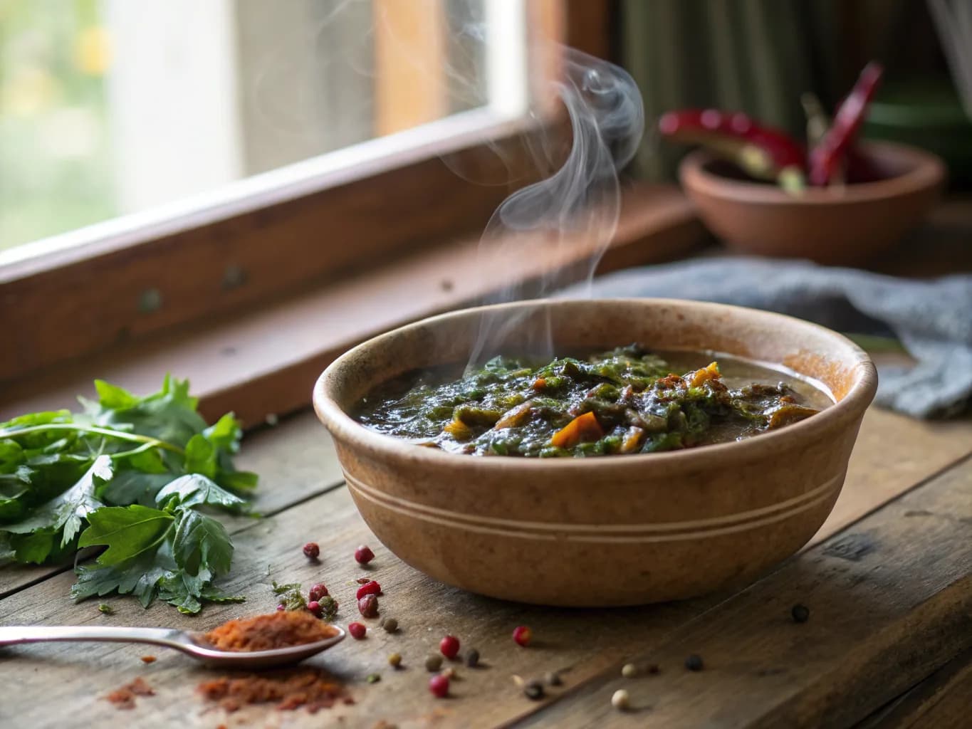 Tunisian Mloukhiya (Jute Leaf Stew)