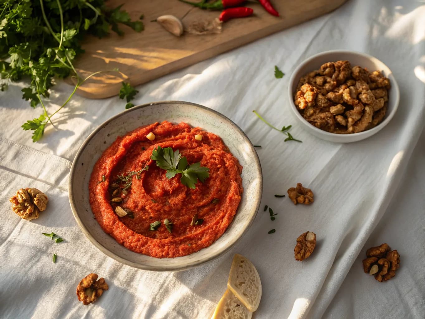 Turkish Muhammara (Red Pepper and Walnut Dip)