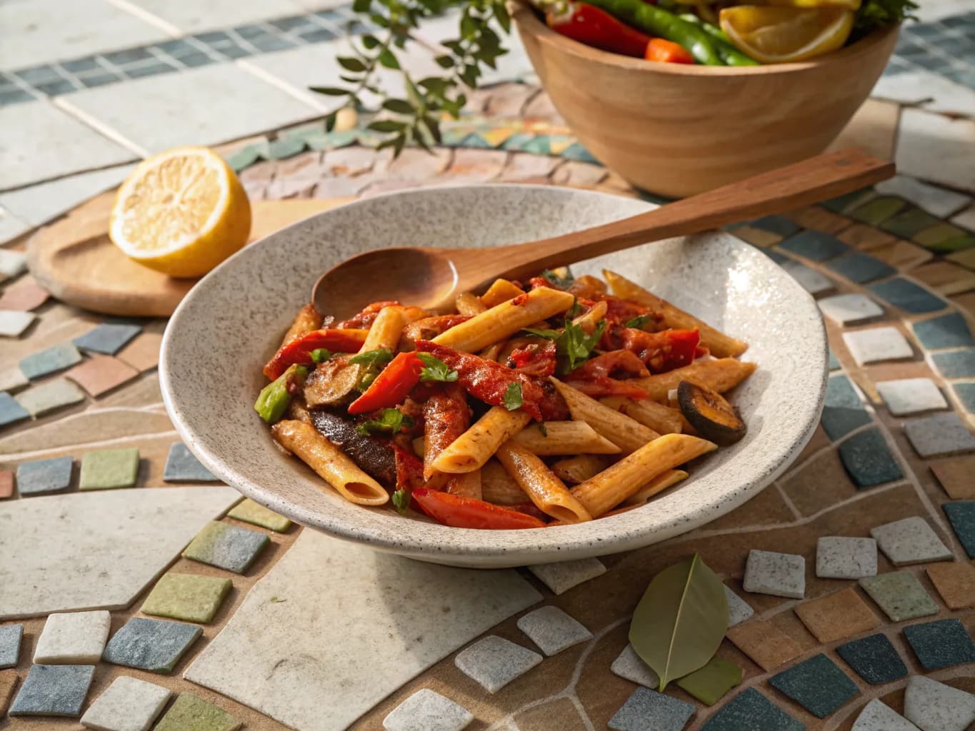 Penne all'Arrabbiata with Grilled Vegetables