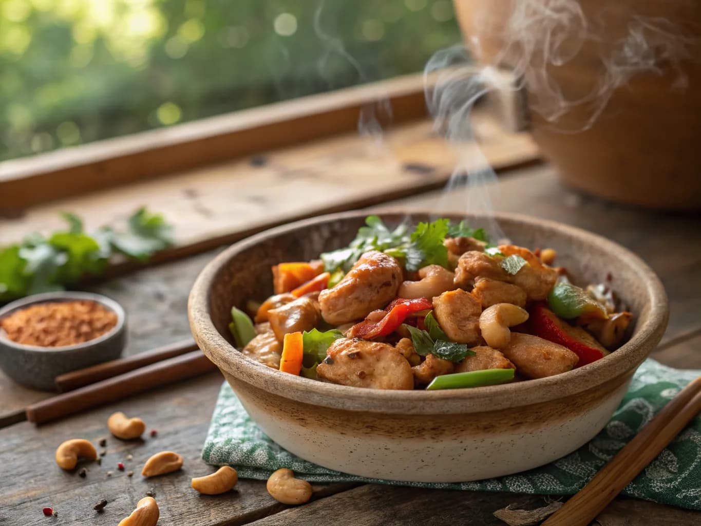 Chicken with Cashew Nuts and Crunchy Vegetables