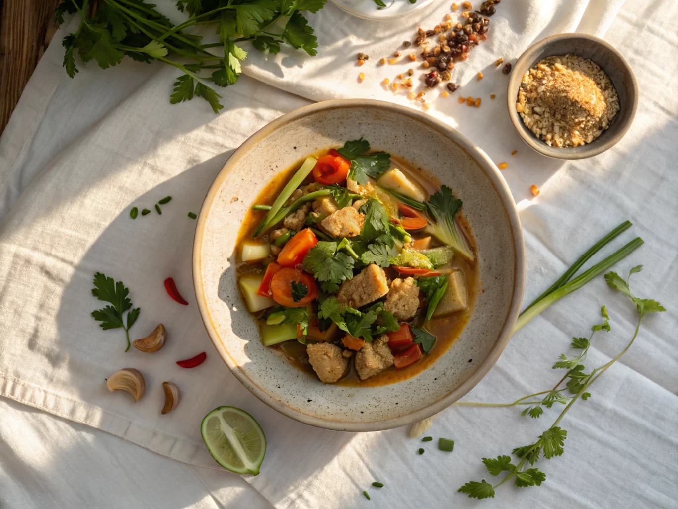 Lemongrass Chicken Stew with Asian Vegetables
